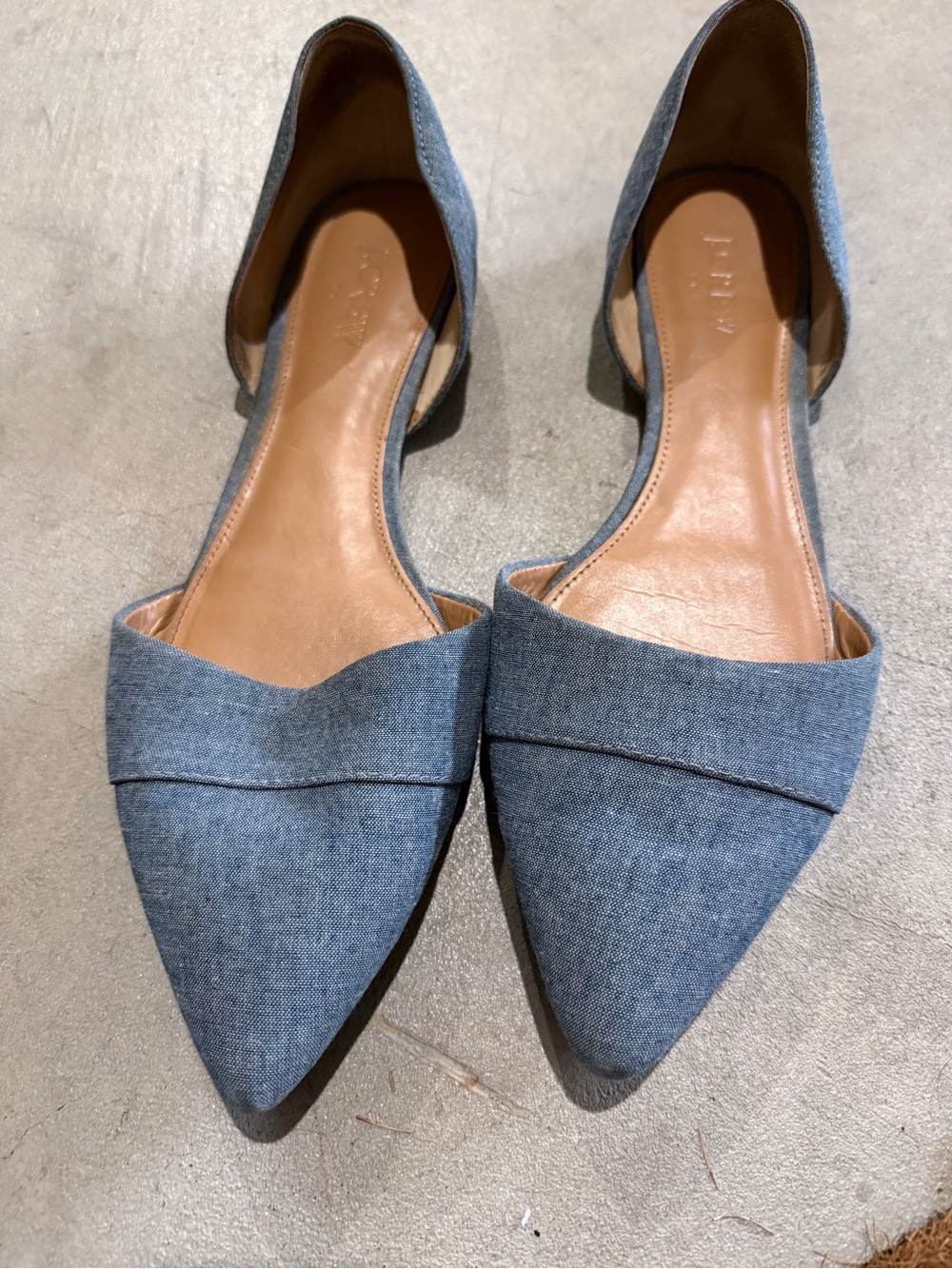 Pointed Jcrew Flats in Denim Blue womens 10
